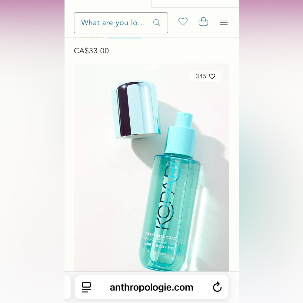 Kopari Aqua Blue Mist Bottle